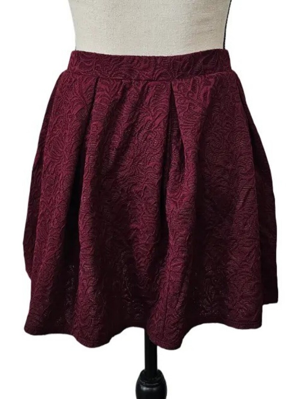 Joe Benbasset Wine Textured Skater Skirt